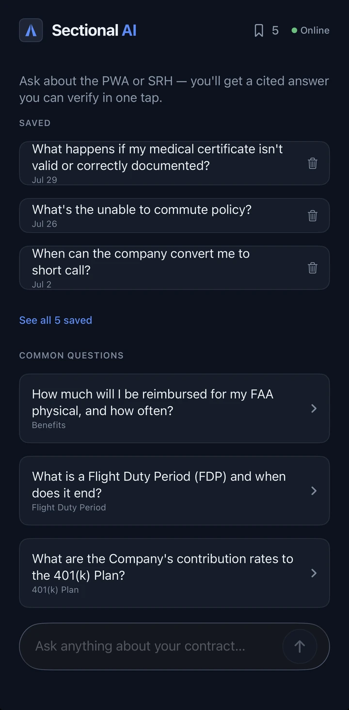 Contract Assist view